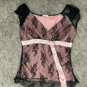 Charlotte Russe lace Satin top Vintage